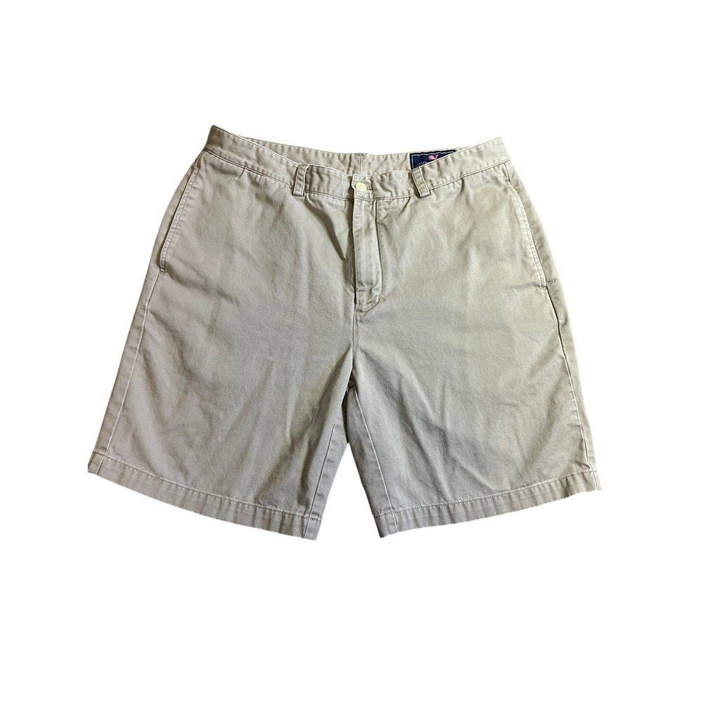 Vineyard Vines Mens 35 Club Shorts Khaki Tan Cotton Twill Preppy Chino‎ Shorts